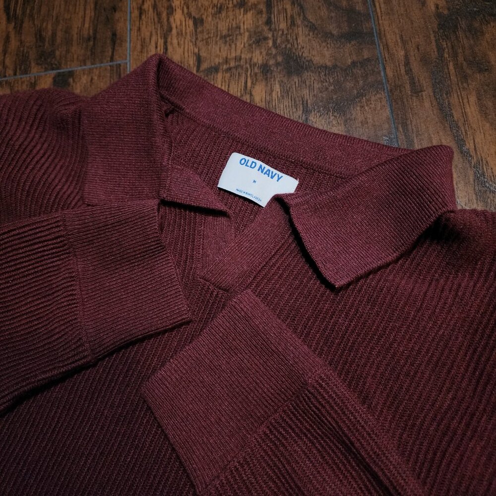 Old Navy Knit Textured Long Sleeve Polo - NWT